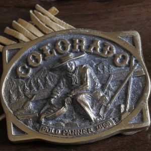 Vintage buckle-Gold panner,Colorado- Hand Made1978